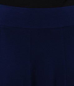 Fusta lunga in clini din jerse elastic bleumarin