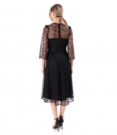 Rochie eleganta din dantela fina cu motive florale