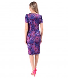 Rochie eleganta din bumbac elastic imprimat