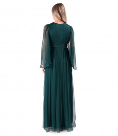 Rochie de seara lunga din voal de matase naturala