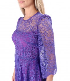 Rochie eleganta din dantela fina cu motive florale