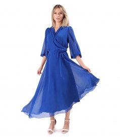 Rochie midi asimetrica din voal uni