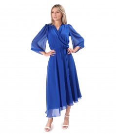 Rochie midi asimetrica din voal uni