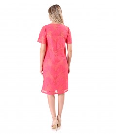 Rochie eleganta din dantela cu bumbac cu motive florale