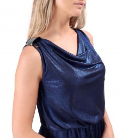 Rochie lunga de ocazie din jerse elastic cu efect lucios