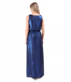 Rochie lunga de ocazie din jerse elastic cu efect lucios