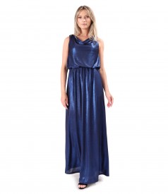 Rochie lunga de ocazie din jerse elastic cu efect lucios