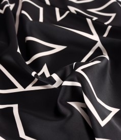 Rochie lejera din satin imprimat cu motive geometrice